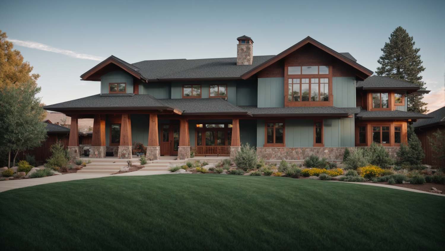 Ranch Style Mansion with Vertical Plank Siding - Siding Colorado in Colorado Springs